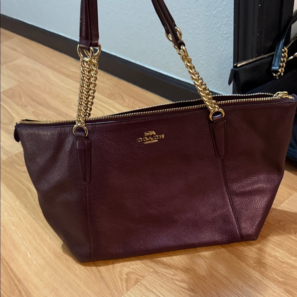 Coach Dark Red Leather Shoulder Bag